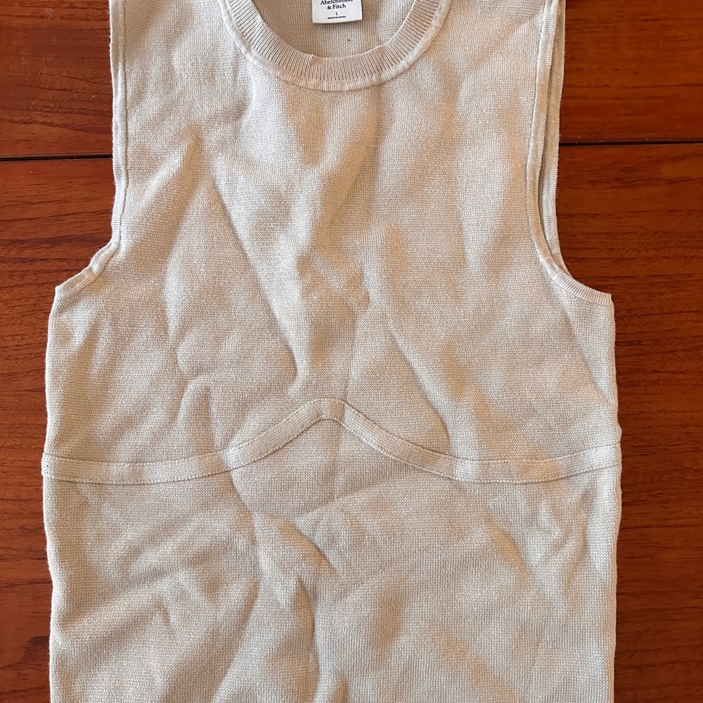 Abercrombie and Fitch Beige Sleeveless Knit Top NWT